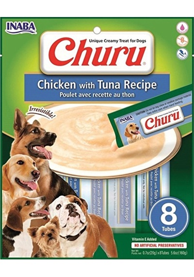 Inaba Ciao Churu Ton Balıklı Ve Tavuklu Tamamlayacı Köpek Ödül Maması 8 X 20 Gr