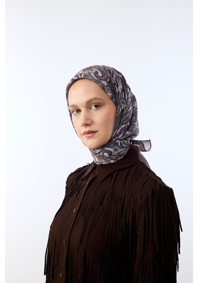 Mirsoy Scarf Lavin Desen Eşarp Pudra