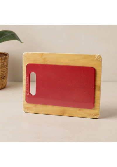 Bambu Ve Plastik Kesme Tahtası 2'li Set 22x28 & 15x25 Cm Belirtilmemis