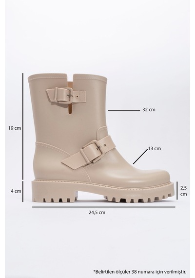 Luvishoes Luvi Shoes Zone Bej Kadın Yağmur Botu Bej