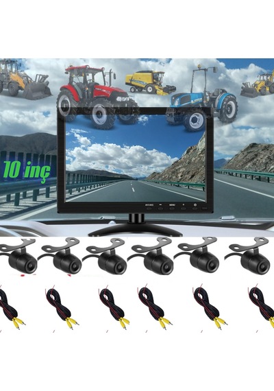 10 İnç 6 Kanallı 6 Kameralı Araç Monitörü Twogo Go-6006