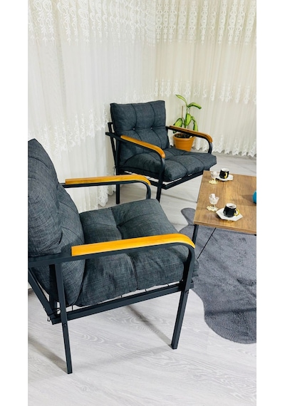 Madame Home Lale Balkon, Bahçe, Cafe Metal Kanepe Koltuk Takımı 2 Tekli + Sehpa Antrasit Madame Home Lale Balkon, Bahçe, Cafe Metal Kanepe Koltuk Takımı 2 Tekli + Sehpa Antrasit