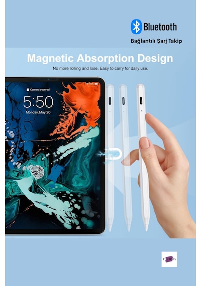 Apple Uyumlu iPad  10,9 10.nesil Avuç Içi Reddetmeli Dokunmatik Fuchsia Özel Çizim Ve Yazı Kalemi