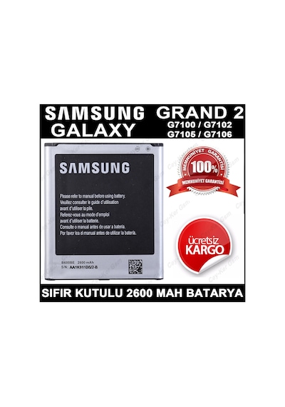 Samsung Uyumlu Galaxy Grand 2 G7102 G7105 Batarya Pil