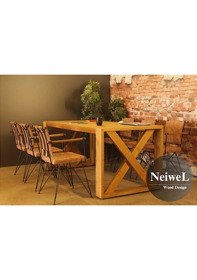 Neiwel Leina Doğal Ahşap Toplantı Masası x 100 x 180 Açık Ceviz