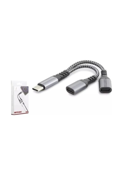 Hadron Gj-017 Type-c To 2-type-c F Kablo Car Şarj 100w Siyah