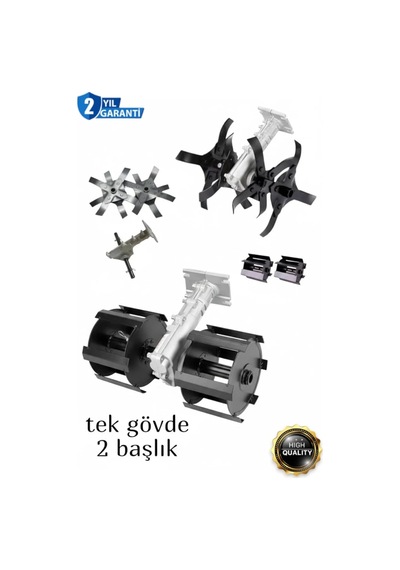 Toprak Eşeleme Çapa Aparatı Tek Gövde 2 Başlık Çim Biçme Tırpan Motorlara Çapa Motorlara Uyumlu 26x9