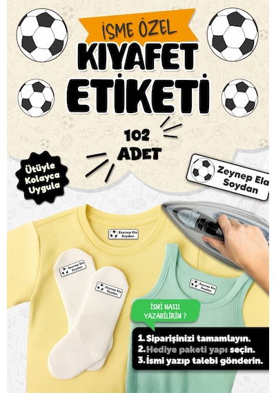Kıyafet Etiketi - Okul Kıyafetlerine Kişiye Özel 30 Saniyede Kolay Uygulama Yıkanabilir -beşiktaş Çok Renkli