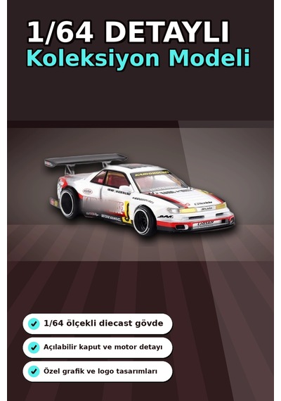 Kaido House 1/64 Diecast Nissan Silvia S13-r Circuit Spec V1 Metal Model Araba Bx-313374