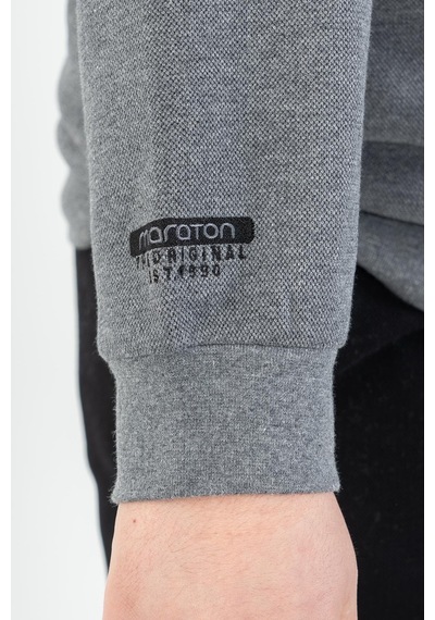 Maraton Sportswear Büyük Beden Erkek Bisiklet Yaka Takma Kol Basic Antramelanj Sweatshirt 22370-antramelanj