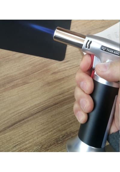 Pürmüz Çakmak Doldurabilir Yüksek Alevli Torch Pürmüz Büyük Boy Siyah