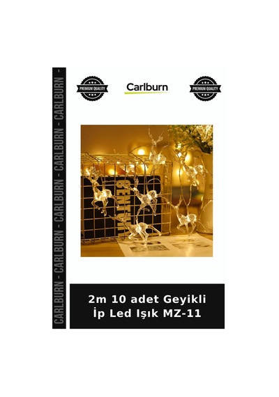 2m 10 Adet Geyikli İp Led Işık Mz-11 Duvar Işığı Dekoratif Lamba Yılbaşı Süsü