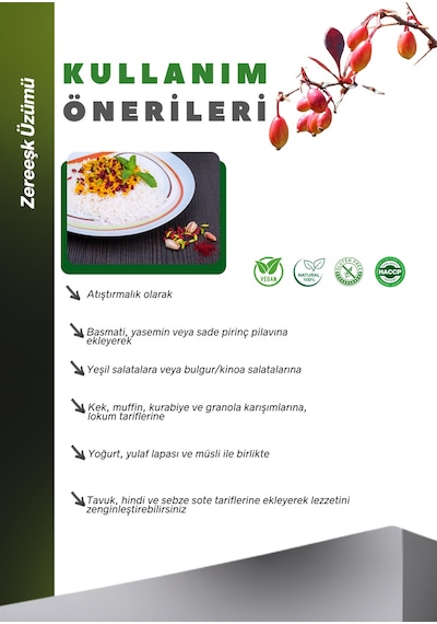 Kuru Zereşk Barberries 500g Iran Üzümü Zereshk - Zeriş Üzümü 500  G
