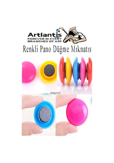 Renkli Pano Düğme Mıknatısı 20 Li 1 Paket Manyetik Yuvarlak Mıknatıs Buzdolabı Renkli Plastik Kaplı Dekarasyon Hobi Etkinlik