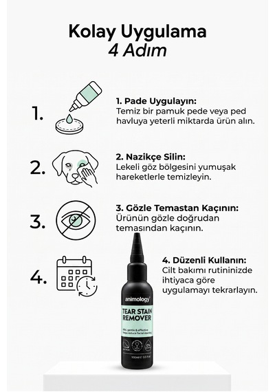 Animology Tear Stain Remover Köpek Gözyaşı Lekesi Temizleyici Göz Çevresi Bakım Solüsyonu 100 Ml