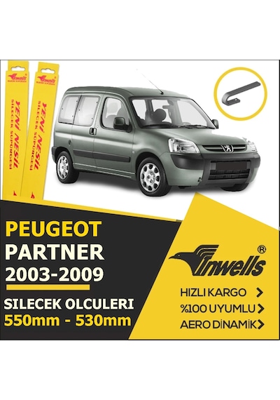 Inwells Peugeot Partner 2002 - 2009 Ön Muz Silecek Takımı