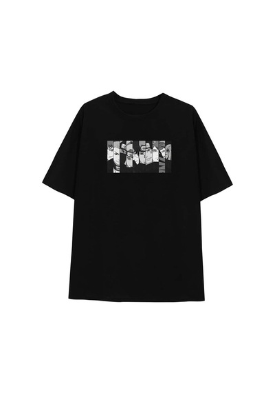 Unisex Naruto Baskılı T-shirt Siyah
