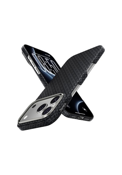 Apple iPhone Uyumlu 18 Pro Max Kılıf M-safeli Benks Armorair Armorgrid Yüksek Çerçeveli C1 Kevlar Karbon Siyah