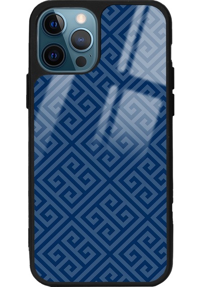 Apple Uyumlu iPhone 11 Pro Max Blue Motif Tasarımlı Glossy Telefon Kılıfı Siyah