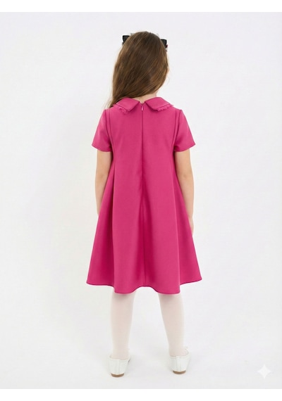 Xo Kids Kız Çocuk Elbise 4-8 Yaş 9222 Pembe