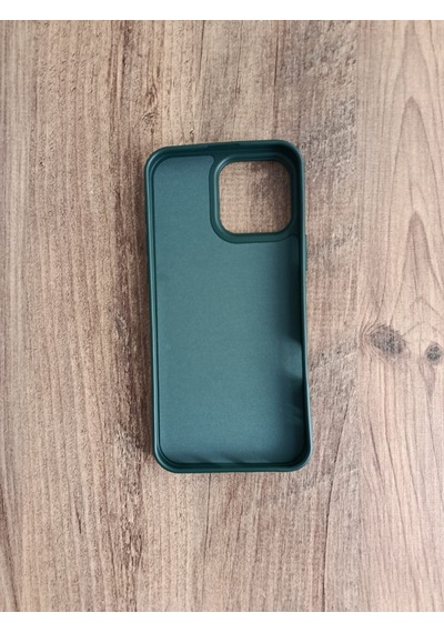 Apple iPhone Uyumlu 16 Pro Max Kalp Baskılı İçi Kadife Silikon Telefon Kılıfı Haki