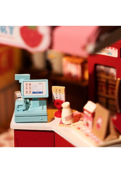 Rolife Ds034 Çilekli Süt Dükkanı Strawberry Milk Box Dıy Minyatür Maket Model Seti Mini Dollhouse 3d Model Kit Detaylı Dekoratif Hobi Seti 3d Puzzle Tiny House