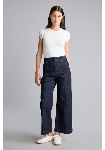 Defacto Ön Dikişli Culotte Yüksek Bel Duble Paça Jean Pantolon I1924ax26aunm82 Mavi-nm82