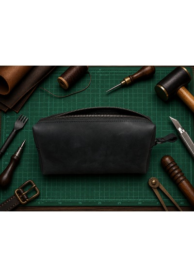 Vintage Leather Craft Hakiki Deri Erkek Çantası Siyah