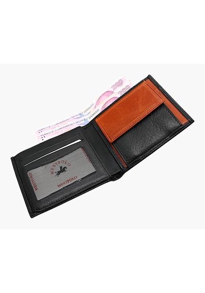 Westpolo Hakiki Deri Bozuk Para Ve Kart Bölmeli Erkek Cüzdanı - Siyah-taba 6526850