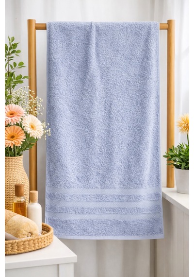 100% Pamuk 50 Cm X 90 Cm Armürlü Havlu Mavi
