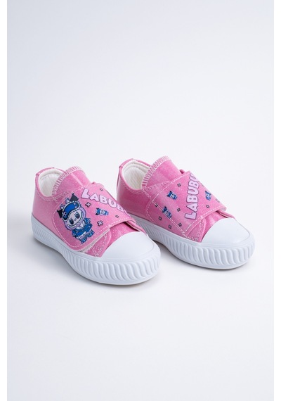 Scarpe Magiche Pembe Simli Kız Çocuk Cırtlı Sneaker Pembe