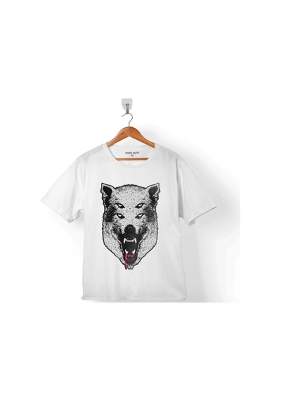 Kurt Kafa Göz Yanılması Wolf Head Çocuk Tişört 001