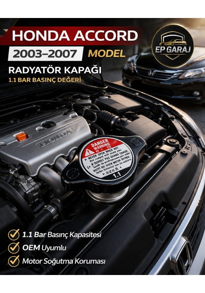 Honda Accord 2003-2007 Uyumlu Oem Radyatör Kapağı 1.1 Bar  Kalite