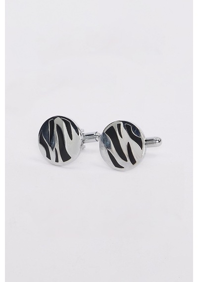 Erkek Oval Gümüş Rengi Kol Düğmesi-46685