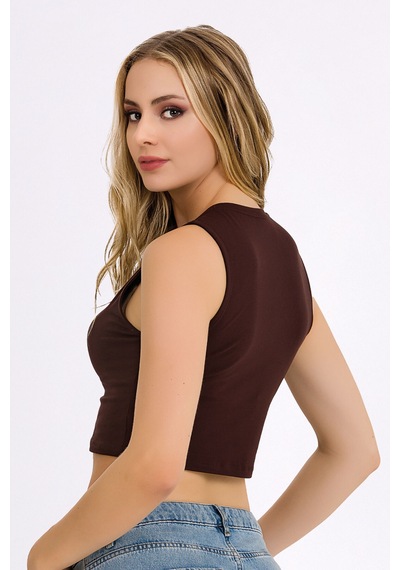 Fanilam İlke Kadın Elestan Kolsuz Crop -pamuklu Şık Ve Rahat Yarım Atlet Body 2 Adet Kahverengi Fanilam İlke Kadın Elestan Kolsuz Crop -pamuklu Şık Ve Rahat Yarım Atlet Body 2 Adet Kahverengi