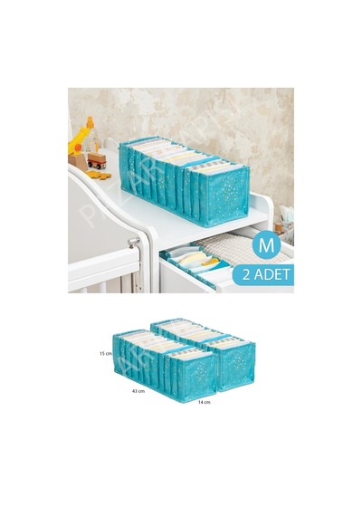 Pazar Kapısı 2 Adet Baby Bebek Odası Akordiyon Çekmece Düzenleyici Mavi M Boy Pazar Kapısı 2 Adet Baby Bebek Odası Akordiyon Çekmece Düzenleyici Mavi M Boy