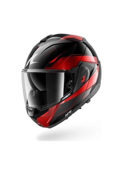 Kask Shark Oxo Mekarıum Çene Açılır Siyah/kırmızı