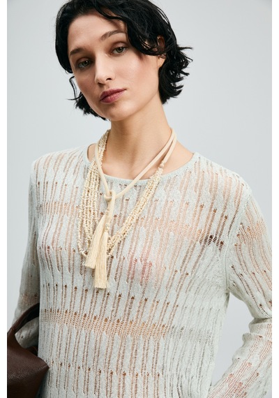Lufian Lace Kadın Kazak Krem Krem 121090043100370 Krem