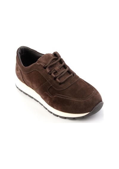 Bambi Kahve Süet Hakiki Deri Erkek Sneaker E01589660302