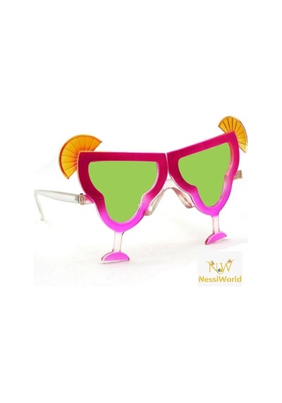 Ers Margarita Bardak Şeklinde Parti Gözlüğü Pembe 16x8 Cm Çok Renkli