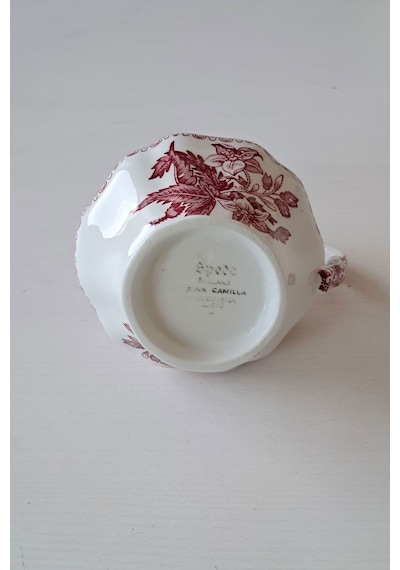 Pembe Spode Tasarım C1833 Antika Sütlük Veya Sosluk Çok Renkli