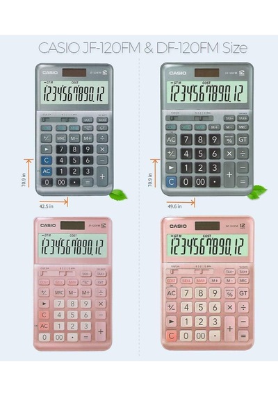 Casio Jf-120fm-pk Pembe 12 Hane Masa Üstü Hesap Makinesi Genel