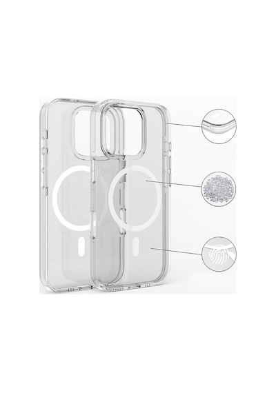 Zore İphone 16 Pro Kılıf Magsafe Şarj Özellikli Kamera Korumalı Nvth Kripto Kapak - Şeffaf