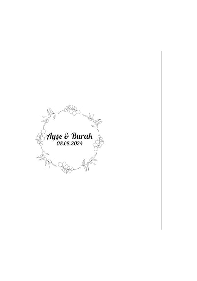 Kış Meyveli Yeşil Yapraklı Etiket Kına Nişan Düğün 3x3 Cm Özel Etiket / 50 Adet Sticker Beyaz