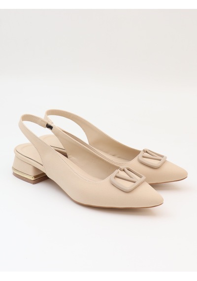 Nesilshoes Nesil Shoes Ceylan 801 Ten Saten Tokalı Kadın Sandalet