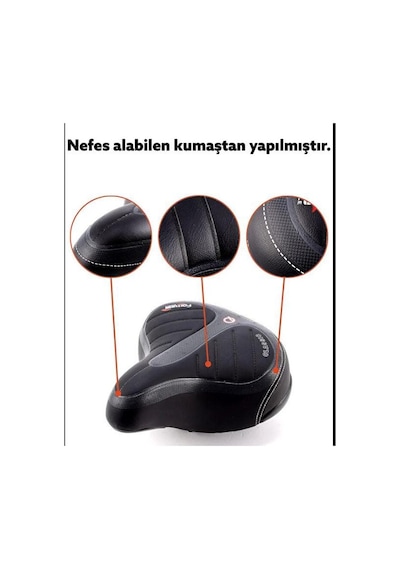 Xbyc 1840 Bisiklet Koltuk Sele Elastomer Yaylı Soft Doku Selesi Geniş Sele Geniş Bisiklet Oturağı Siyah