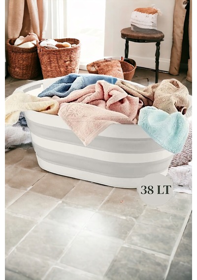 Vera Bath Katlanır Çamaşır Sepeti 38 Lt Çamaşır Selesi Fma07860 Beyaz