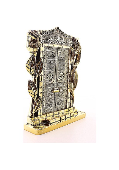 Allah Muhammed Yazılı Gül Kabe Kapısı Gold Biblo 25 Cm-024