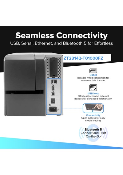 Jetset Label Zebra Zt231 Zebra Zt230 Değiştirme Termal Transfer Ve Doğrudan Termal 203 Dpı Zt23142-t01000fz Usb, Dizgisel, Ethernet, Bluetooth Bağlantısı, Gözyaşı Çubuğu