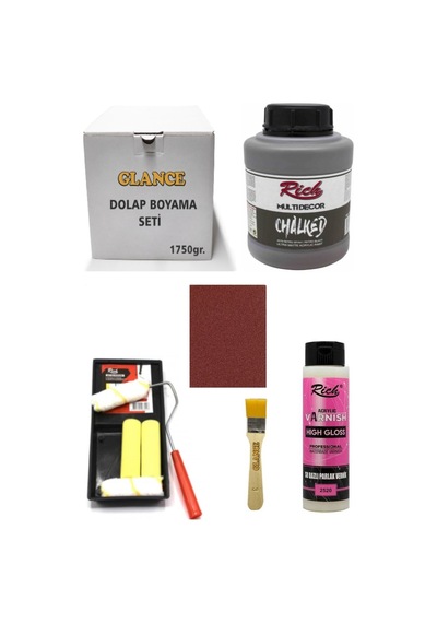 Rich Dolap Boyama Seti Multi Decor Chalked 1750 Gr Retro Siyah Hıgh Gloss Vernik Parlak 500 Cc